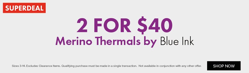  2 for $40 Merino Thermals by Blue Ink