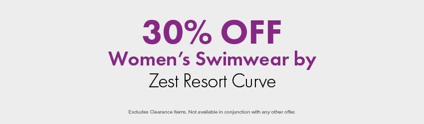 30% OFF Women's Swimwear by Zest Resort Curve