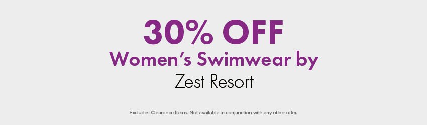 30% OFF Women's Swimwear by Zest Resort