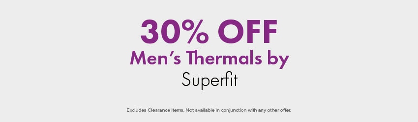 30% OFF Men's Thermals by Superfit