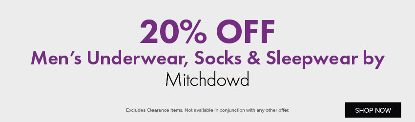 20% OFF Men's Underwear, Socks & Sleepwear by Mitchdowd