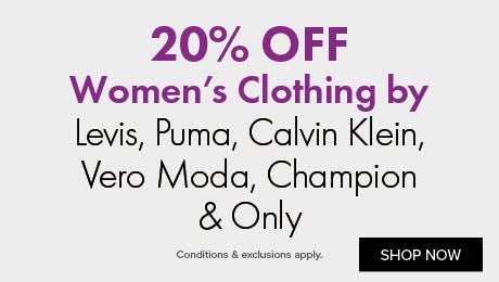 20% OFF Women's Clothing by Levis, Puma, Calvin Klein, Vero Moda & Only