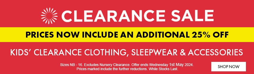 Kids' Clearance Generic Banner - Further 25%OFF