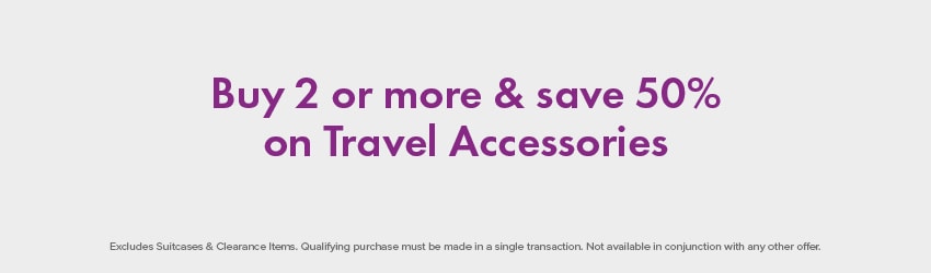 Buy 2 or more & save 50% on Travel Accessories
