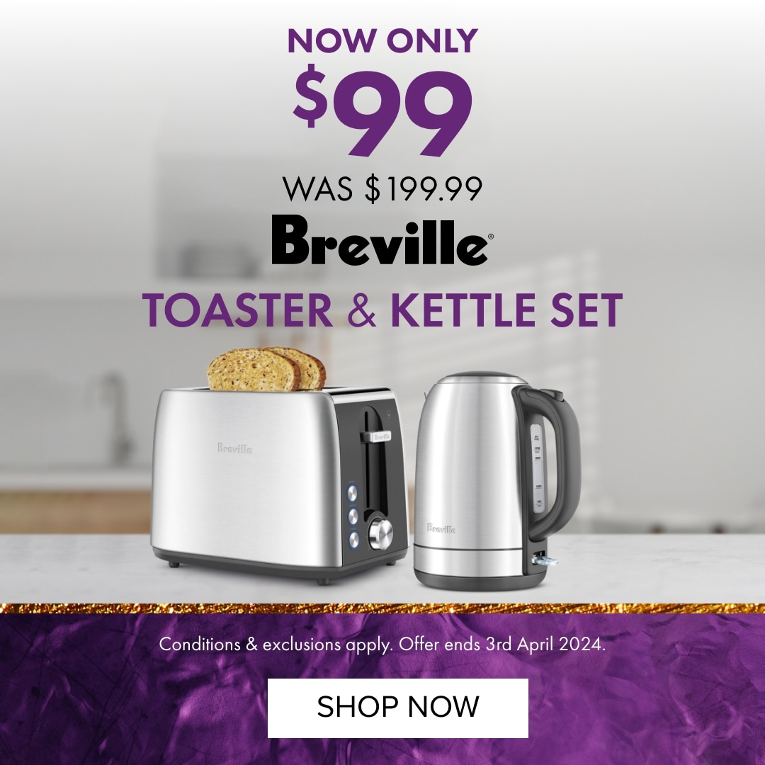 NOW ONLY $99 (WAS $199.99) Breville Toaster & Kettle Set