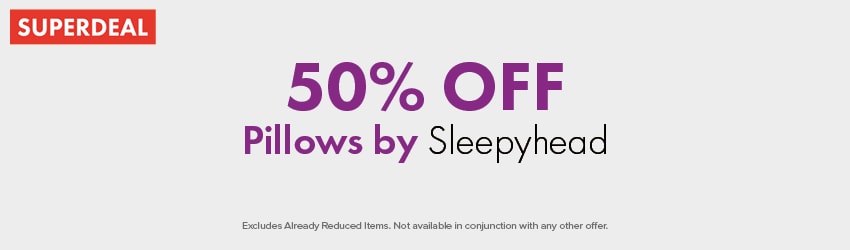 50% OFF Pillows by Sleepyhead