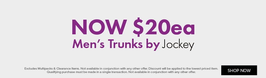 NOW$20ea Men's Trunks by Jockey