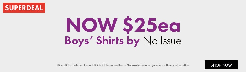 NOW $25ea Boys' Shirts by No Issue
