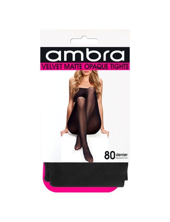 Ambra Velvet Matte Tight, 80 Denier, Black product photo