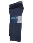 Chisel Cushioned Foot Casual Crew Sock, 3-Pack, Navy product photo