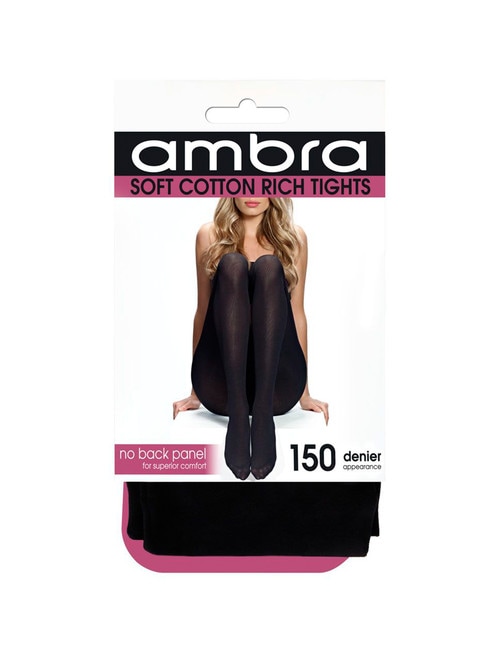 Ambra Soft Cotton Tight, 150 Denier, Black product photo