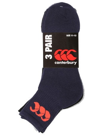 Canterbury Quarter Crew Sock, Grey, White & Black product photo