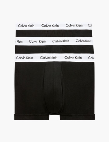 Calvin Klein Cotton Stretch Low Rise Trunk, 3-Pack, Black product photo