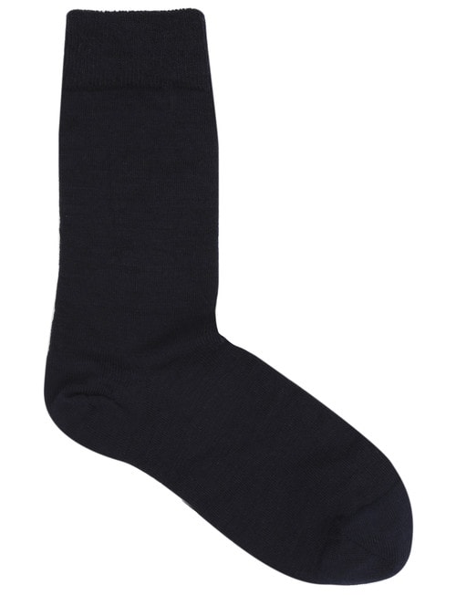 Columbine Merino Wool Comfort Top Sock, Navy Ink product photo View 02 L