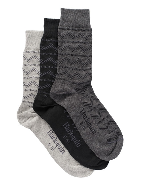 Harlequin Aztec Patterned Sock, 3-Pack product photo View 03 L