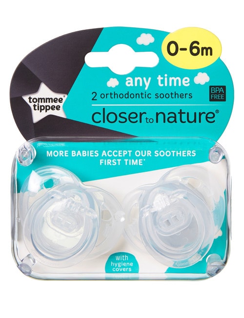 Tommee Tippee Anytime Soother, 0-6M, 2pk, Assorted product photo