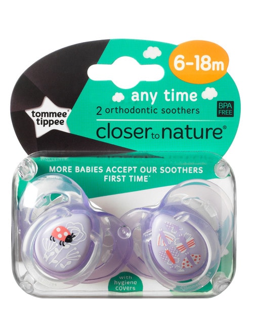 Tommee Tippee Anytime Soother, 6-18M, 2pk, Assorted product photo View 03 L