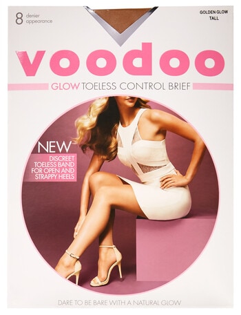 Voodoo Sheer Glow Toeless Control Brief Panyhose, 8D, Golden Glow product photo