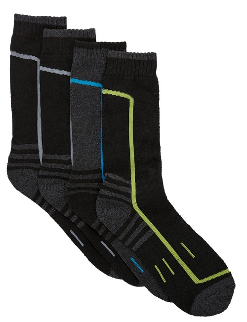 Chisel Thermal Terry Sock, 4-Pack, Black & Grey product photo View 02 L