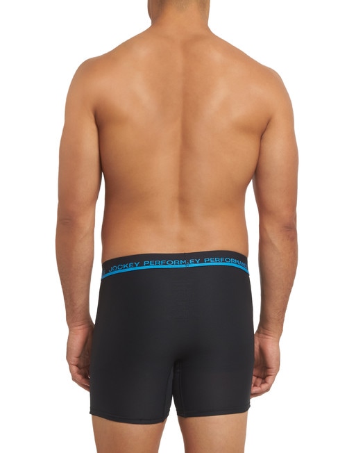 Jockey Performance Dry Impact Midway Trunk, Black & Blue product photo View 02 L