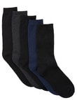 Chisel Terry Work Sock, 5-Pack, Black, Blue, Grey product photo View 02 S