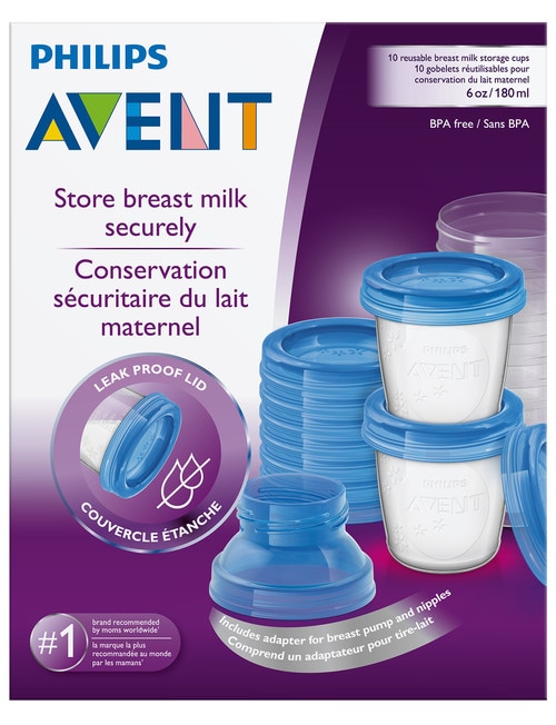 Avent Milk Storage Cups 180ml, 10-Pack product photo View 02 L