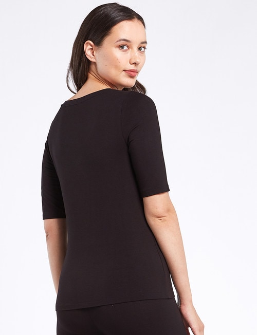 Bodycode Ballet Sleeve Scoop Neck Tee, Black product photo View 02 L