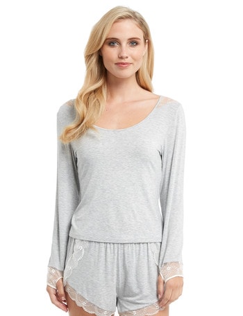 Heidi Klum Intimates Dolce Como Long Sleeve Top, Grey product photo