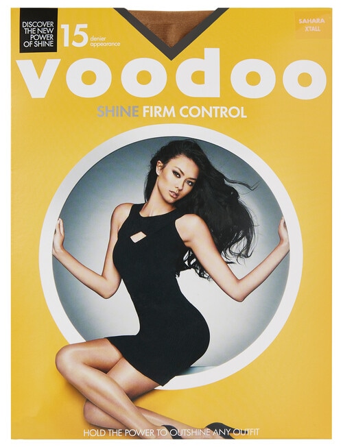 Voodoo Sheer Shine Firm Control Pantyhose, 15D, Sahara product photo