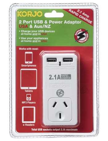 Korjo USB & Power Adaptor US/NZ product photo