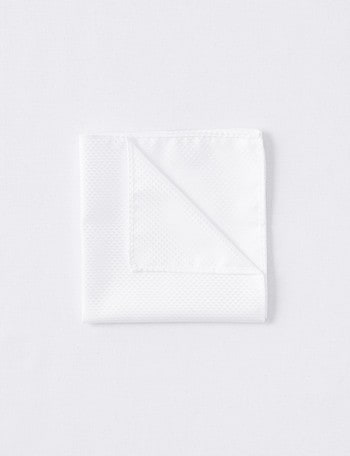 Laidlaw + Leeds Pocket Square, Plain Texture, White product photo