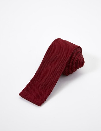Laidlaw + Leeds Knit Tie, 5cm, Burgundy product photo