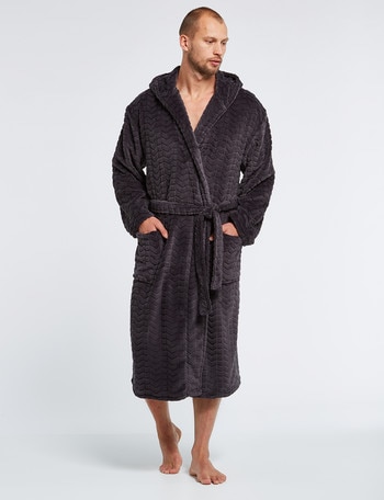 Chisel Fleece Carved Chevron Hooded Robe product photo
