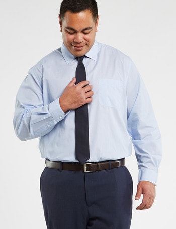 Chisel King Long-Sleeve Fine Stripes Shirt, Blue product photo