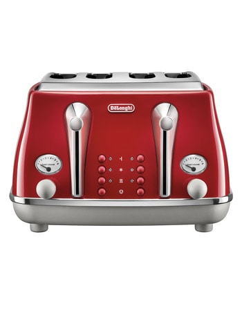 DeLonghi Icona Capitals 4 Slice Toaster, Red, CTOC4003R product photo