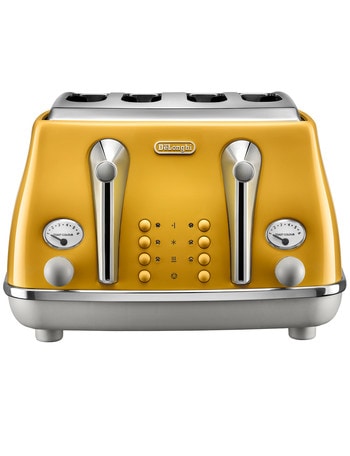 DeLonghi Icona 4 Slice Toaster, Yellow, CTOC4003Y product photo