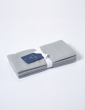 Kate Reed Oxford Linen Napkins, Grey, Set-Of-4 product photo
