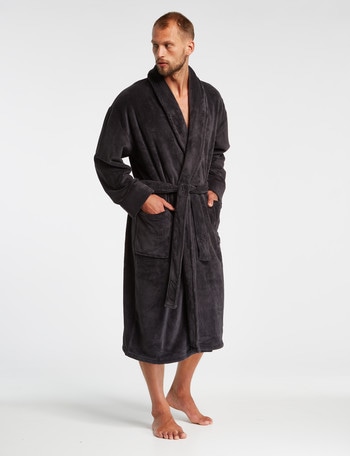 Chisel Coral Fleece Robe, Charcoal product photo