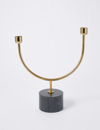 M&Co Curved Candlestick Holder, Brass product photo