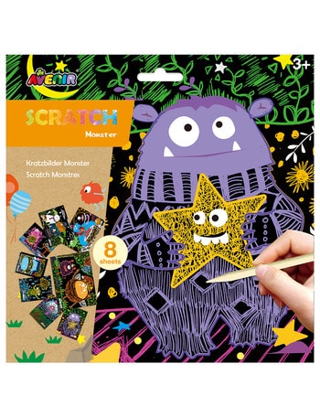AVENIR Scratch Art Kit, 8 Pieces, Monster product photo