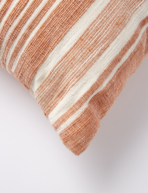 M&Co Stripe Cotton Cushion, Adobe product photo View 02 L