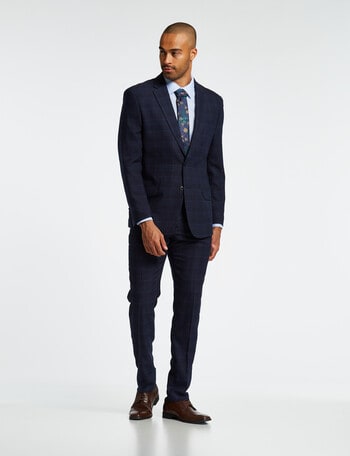 Laidlaw + Leeds Check Tailored Jacket, Navy product photo