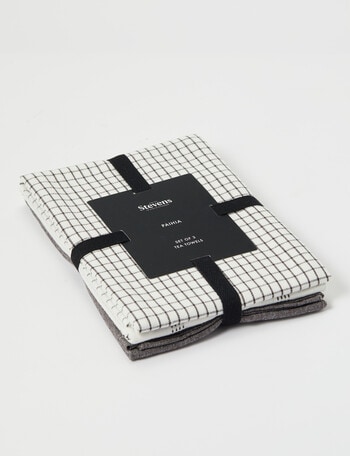 Stevens Paihia Tea Towel, 3-Pack, Charcoal product photo