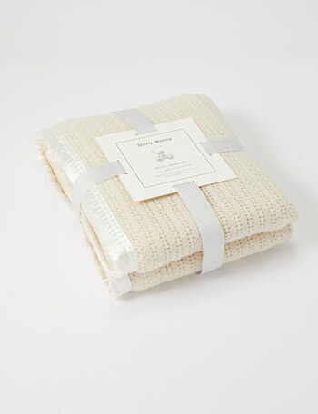 Teeny Weeny Wool Thermacell Cot Blanket, Cream product photo