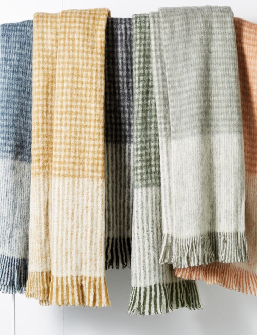 M&Co Brushed Plaid Throw, Thyme product photo