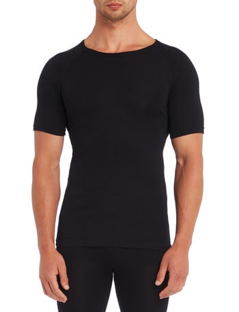 Superfit Poly Viscose Short-Sleeve Thermal Top, Black product photo