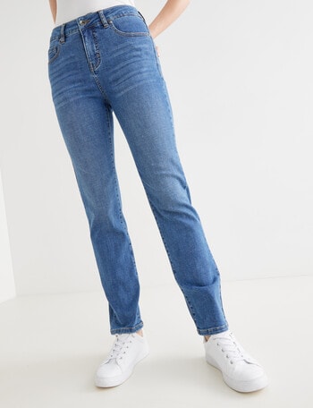 Denim Republic Shorter Length Straight Leg Jean, True Blue product photo
