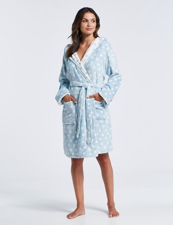 Zest Sleep Spot Hooded Robe, Blue product photo