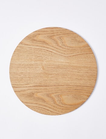 Amy Piper Grove Round Wood Placemat, 32cm, Oak Veneer product photo