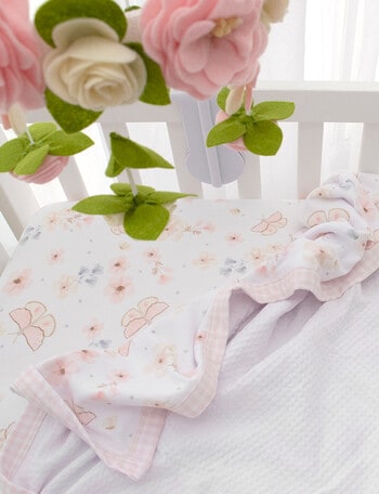Little Textiles Cot Waffle Blanket, Butterfly Garden product photo